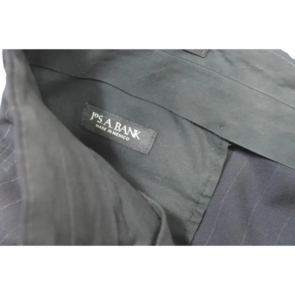 Jos A‎ Bank 100% Wool Striped 2 Piece Suit Pants Jacket Mens Sz 38 x 32 44 L